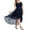 Navy Blue, variant on Kmbangi Women Evening Party A-line Dress Lace Patchwork Big Swing Chiffon Dress Summer Round Neck Sleeveless Irregular Hem Dress