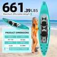 thumbnail image 2 of Bezliving 2-Person Inflatable Kayak for Adults, Heavy-Duty PVC, Drop-Stitch Floor, Lightweight, Portable, and Durable Tandem Kayak for Fishing, Touring, and Water Sports, Blue, 2 of 9