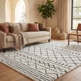 thumbnail image 3 of Safavieh Arizona Teagan Geometric Shag Area Rug, Ivory/Black, 6' x 8', 3 of 14