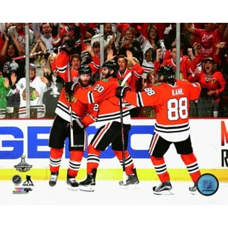 Duncan Keith Brandon Saad & Patrick Kane Goal Celebration Game 6 of the 2015 Stanley Cup Finals Sports