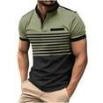 thumbnail image 2 of Chemise Blouse à Manches Courtes à Rayures Unies pour Hommes avec Col Rabattu, 2 of 8