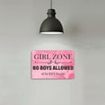 thumbnail image 5 of [Vintage Girl Zone] Retro Pink Metal Sign _Girl Zone_ - No Boys Allowed (Except Dad) _ 12x8 Inches, Durable Tinplate, Ideal for Home, Office, or Dorm Decor, Girls' Room Decor, Vintage Metal Sign, Bol, 5 of 5