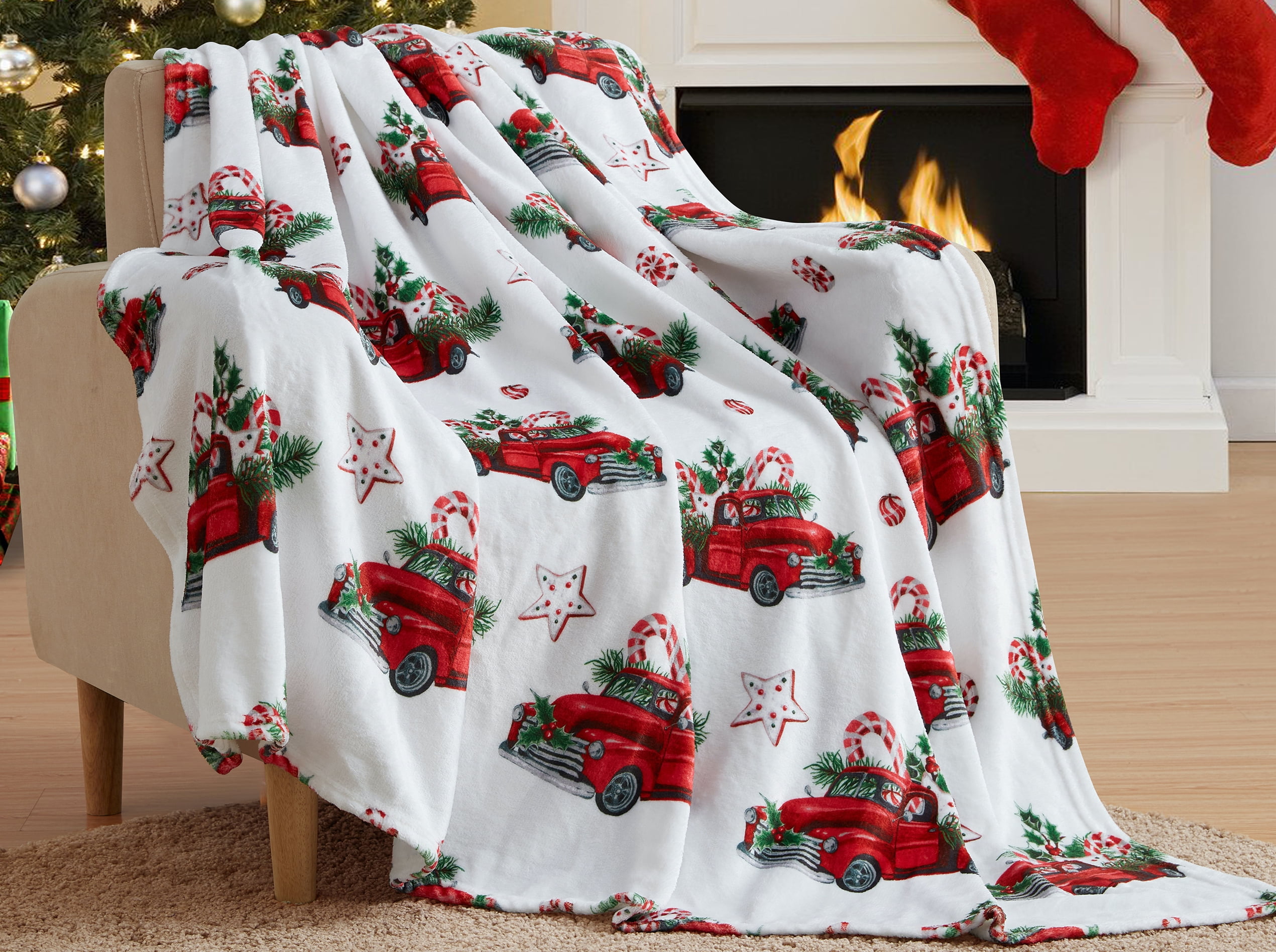 truck christmas blanket
