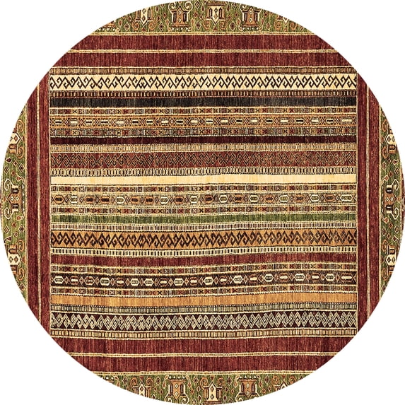 Ahgly Company Indoor Round Southwestern Brown Country Area Rugs, 6' Round