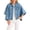 Blue, variant on EANJE Women Cropped Denim Jacket, Batwing Short Sleeve Button Down Casual Outerwear Blue XL