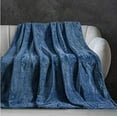 Luxury Collection Amari Velvet Throw Blanket, Navy Blue, 60x70in NEW
