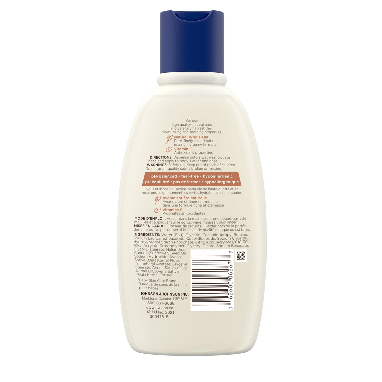 Aveeno Baby Soothing Hydration Creamy Wash for Dry Sensitive Skin - Natural oat + vitamin E - Fragrance-Free, 236 mL