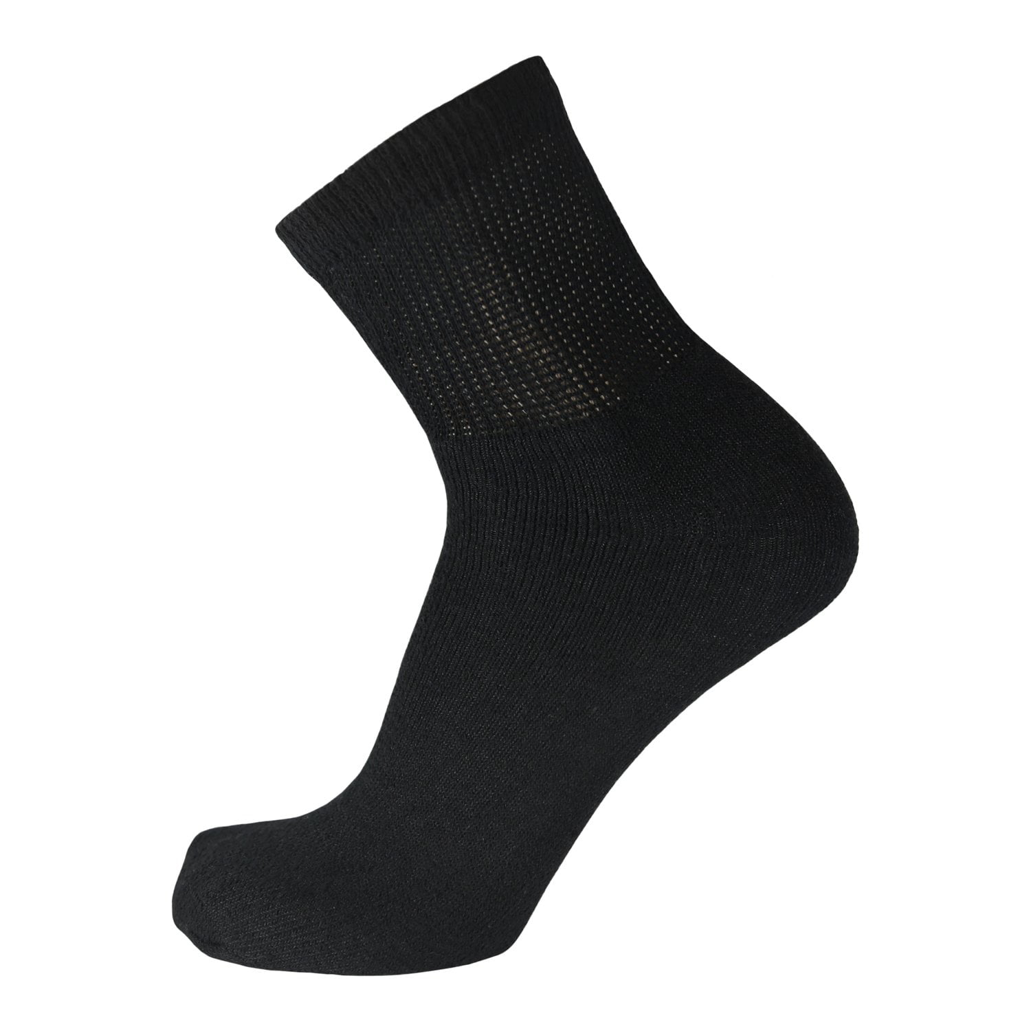 6 Pairs of Big and Tall Diabetic Neuropathy Ankle Socks, King Size Mens Athletic Quarter Socks (Black, 13-16)