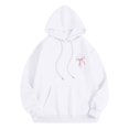 thumbnail image 7 of Christian Hoodies for Women Pink Cross Bow Print Sweatshirt Oversized Long Sleeve Faith Graphic Hooded Pullover Top, 7 of 7