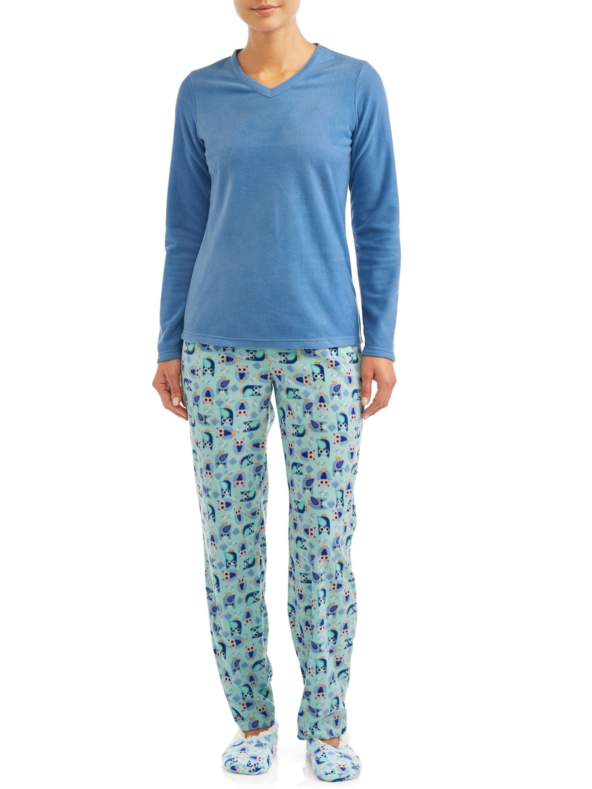 Hanes Women's 3-Piece Pajama Set with Sherpa Slippers - Walmart.com