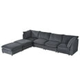 thumbnail image 5 of 136"W Large Sectional Sofa, U-Shape Sofa Couch, 2 Large Chaise with Removable Ottomans for Living Room, Comfy Modular Sofa, for Living Room, Home, Office, Gray, 5 of 9