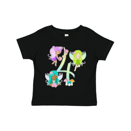

Inktastic Flower Fairies Fourth Birthday Gift Toddler Boy or Toddler Girl T-Shirt