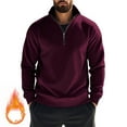 thumbnail image 2 of SHTXOZHI Mens Quarter Zip Sweatshirts Fleece Lined Long Sleeve Casual Pullover Lightweight Golf Shirts, 2 of 7