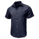 thumbnail image 4 of pstuiky camiseta de hombre, Camiseta deportiva informal de lino de color liso con cuello redondo y manga corta para hombre camisetas de hombre m, 4 of 6