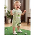 thumbnail image 6 of BemeyourBBs Newborn Baby Boys Golf Football Game Day Outfit Infant Baby Boy Spring Summer Fall Clothes Striped Short Sleeve Romper and Letter Ball Embroidery Overalls Shorts Set, 6 of 9