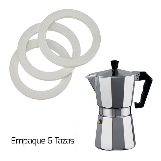 Empaque para Cafetera Italiana - 6 Tazas Prensado Francés Bialetti y Turmix
