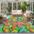 thumbnail image 2 of Large Area Rugs 5'x8', Watercolor Flip Flop Carpet Runner Indoor Outdoor Rugs Home Decor Aesthetic, Ocean Beach Slippers Summer Non Slip Mats Washable Accent Rug for Living Room Bedroom, 2 of 8