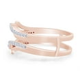 thumbnail image 4 of Round Cut White Cubic Zirconia Criss Cross Infinity Guard Enhancer Ring In 14K Rose Gold Plated 925 Sterling Silver (Color: White, Clarity: VVS1-VVS2) -8.5, 4 of 8
