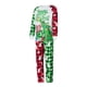 thumbnail image 3 of Pijamas navideños familiares a juego, camiseta de manga larga con estampado de letras y árbol y pantalones a cuadros. Ropa de dormir para estar en casa., 3 of 10