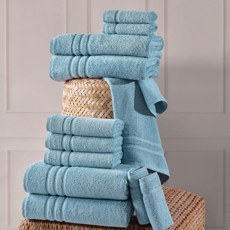 Hawmam Linen Baby Blue Bath Towels Set 6 Piece Original Turkish Cotton Soft Absorbent and Premium Towel for Bathroom and Kitchen 2 Bath Towels 2 Hand Towels 2 Washcloths Walmart