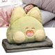 thumbnail image 5 of Juego de almohadas con manta de viaje de animales de peluche, almohada para abrazar de felpa suave, lindo juguete de peluche con diseño de calentador de manos para viajes, hogar, oficina, gatito, 5 of 5