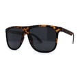 thumbnail image 3 of Polarized Hipster Flat Top Horn Rim Light Weight Slick Sunglasses Matte Tortoise Black, 3 of 4