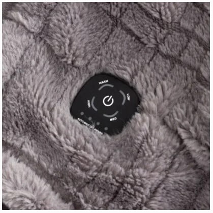 Berkshire Blanket Heated Luxe Faux Fur Throw Blanket, Gray, 50" x 60"