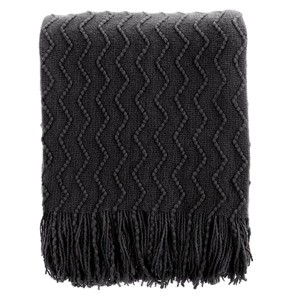 Battilo Black Throw Blanket for Couch, Boho Bed Throws for Home Decor ...