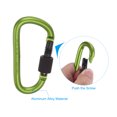 thumbnail image 4 of Uxcell 3" Aluminum D Ring Locking Hook Clip Screw Gate Keychain, Green 4 Pack, 4 of 7