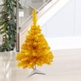thumbnail image 5 of Beautynvta 11.8'' Mini Christmas Tree, Gold Tabletop Christmas Tree with Metal Stand, Mini Xmas Pine Tree for Xmas Holiday Party Home Tabletop Tree Decor, 5 of 5