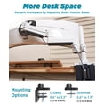 thumbnail image 4 of ULTRARM Heavy Duty Single Monitor Arm Mount for Ultrawide Monitors up to 57", 44 lbs, White, 4 of 8
