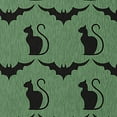 thumbnail image 2 of Simply Daisy Cats and Bats Sage Halloween Chenille Area Rug, 2' x 3', 2 of 5