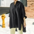 thumbnail image 4 of Seductiva Women's Dress Shirts Long Sleeve Women Women's Oversized Linen Shirts Blouses Tops Long Sleeve High Up Shirts Wrinkle-Free Solid Work Blouse Loose Fit Tees Blouses, 4 of 7