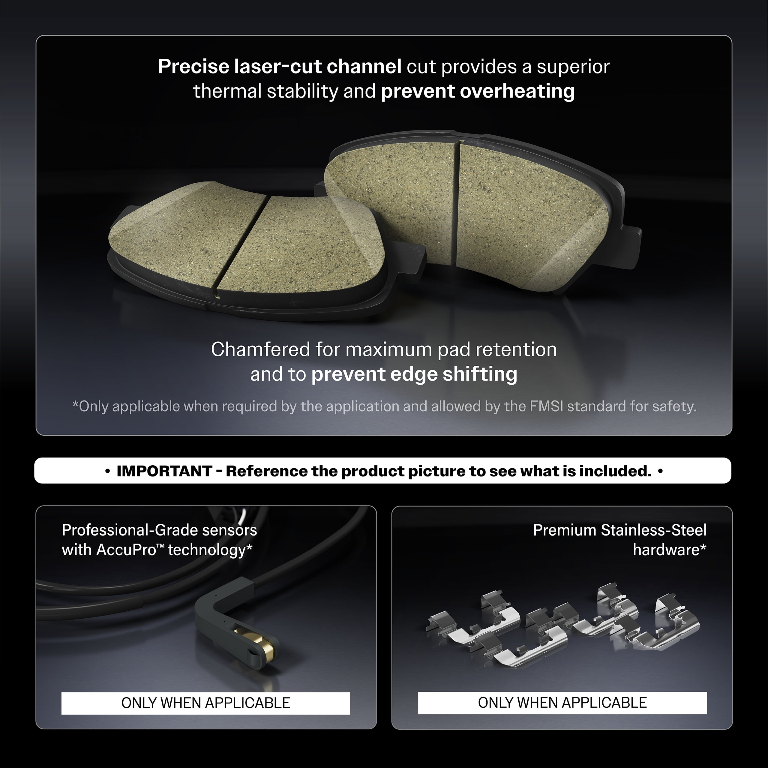 Free Shipping! CMX Front Rear Ceramic Brake Pads Kit for