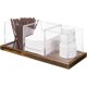 thumbnail image 1 of Organizador para condimentos de café y té con 3 compartimentos extraíbles, hecho de acrílico negros translúcido y bandeja decorativa de madera maciza, juego de 4 piezas, 1 of 7