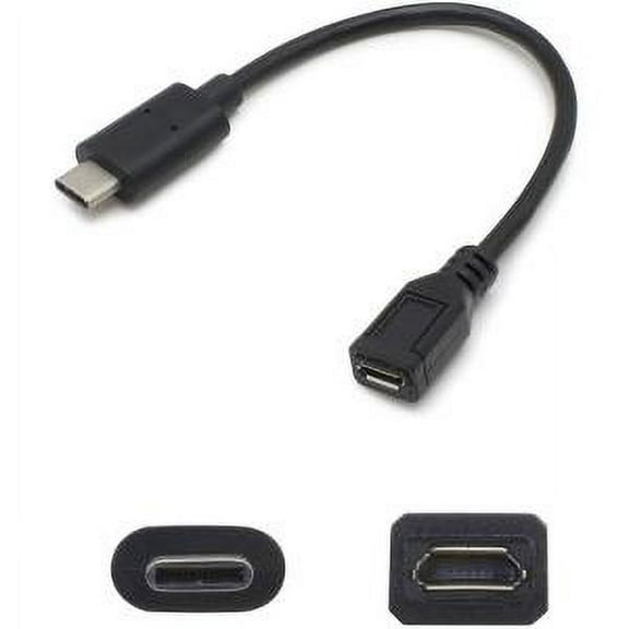 7IN USB 3.1 C TO MICRO-USB 2.0 M/F ADAP CABLE BLACK