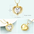 thumbnail image 2 of Heart Urn Necklace for Ashes Cremation Angel Wings Heart Urn Necklaces Ashes Urn Jewelry for Women Men with Birthstone Mini Keepsake Urn Memorial Ash Jewelry, 2 of 7