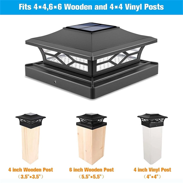 Solar Post Cap Lights, 2-Pack Dual Color Mode photo 6