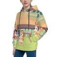 thumbnail image 2 of Lsque Bluey Patten Youth Hoodie Sweatshirt Pullover with Kangaroo Pocket Boys and Girls Hoodie Warm Hoodie for Kids, 2 of 8