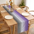 thumbnail image 3 of Purple Gray Table Runner - 72 Inch Long, Kitchen Dining Table Runner Dresser Scarves, Vintage Rustic Abstract Striped Wooden Grain Farmhouse Decor for Coffee Tables Wedding Party Banquet, 3 of 8