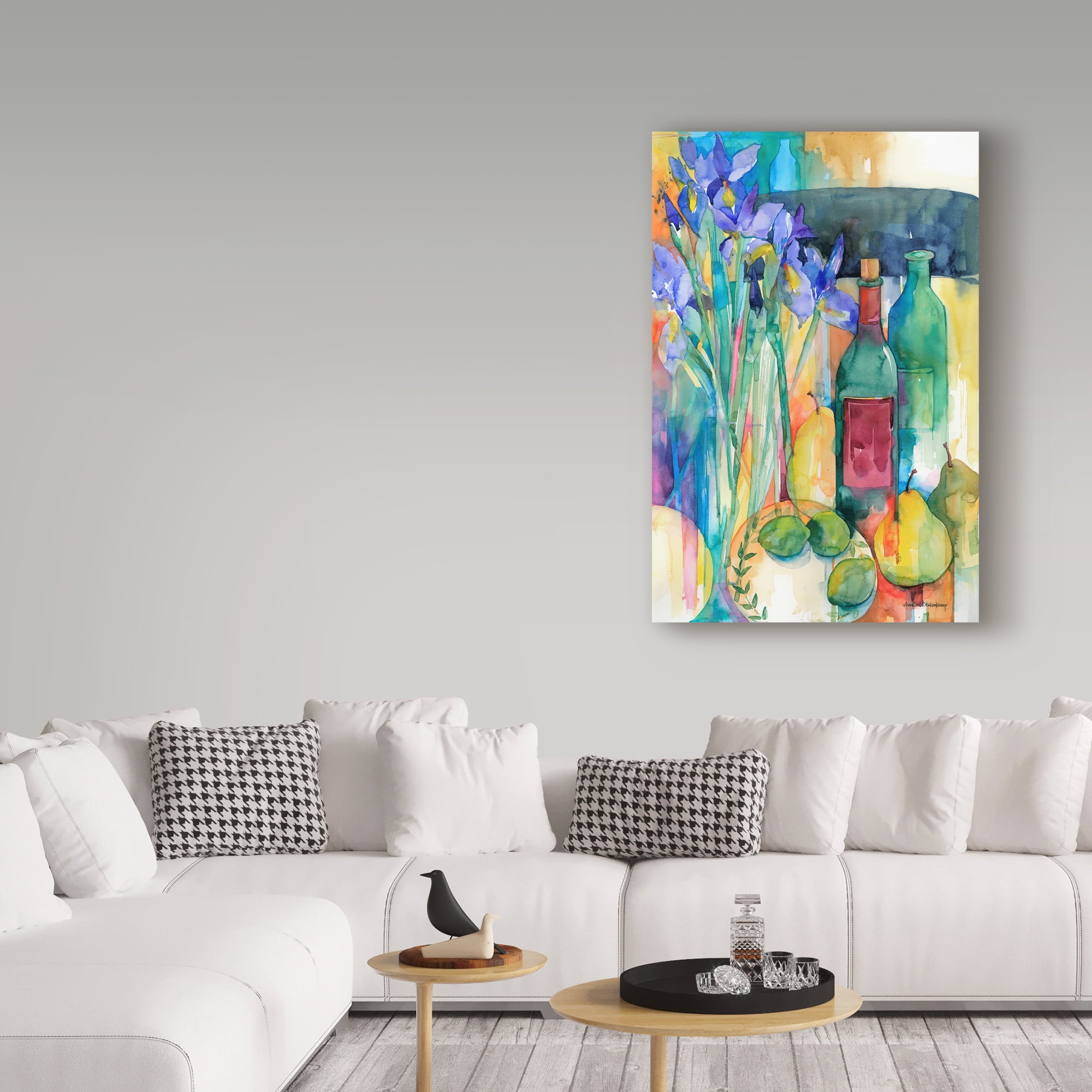 Trademark Fine Art 'Table Scape With Irises' Canvas Art by Annelein Beukenkamp