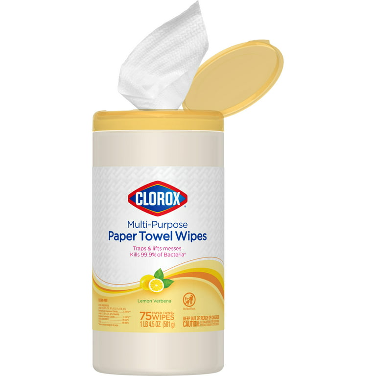 Clorox Lemon Verbena Multi-Purpose Paper Towel Wipes 75 ct