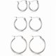 thumbnail image 1 of Chenchen 3 Pairs Stainless Steel Hoop Earrings Set for Women Mens Black Silver Gold Small Hoop Earring, Lightweight Click-Top Hoops Piercing 10-20MM, 1 of 1