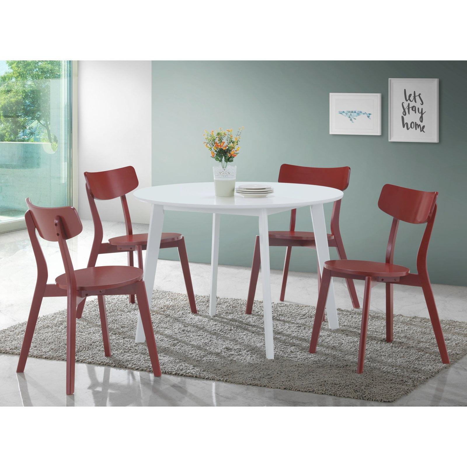 Roundhill Furniture Roma Contemporary 5 Piece Wooden Dining Set Roundhill Furniture Roma Contemporary 5 Piece Wooden Dining Set Com