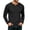 Black, variant on Men's Waffle Knit Henley Shirt Long Sleeve Casual Button Placket Top with Raglan Sleeves Ribbed Cuffs Solid Color Loose Fit Lightweight Breathable Thermal Base Layer Fall Winter Wear Basic Army Green