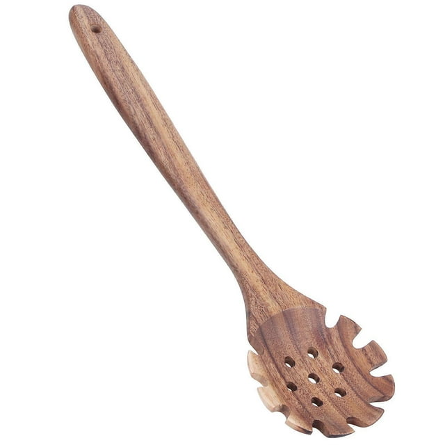 Teak Cooking Spoon, Food Grade Natural Wooden Noodle Strainer for Kitchen