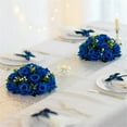thumbnail image 4 of 1 Bundles Royal Blue Artificial Flowers, 10 Pcs Fake Roses Flower Ball Centerpieces for Wedding Dinning Table - Faux Silk Kissing Bouquet Floral Arrangement for Home Party Event Decor, 4 of 8