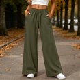 thumbnail image 5 of Tsivenald Sweatpants for Women Wide Leg High Waisted Sweat Pants Drawstring Elastic Waist Lounge Pants with Pockets Casual Comfy Pants, 5 of 9