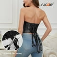 thumbnail image 2 of SUOSDEY Strapless Corset Top for Women Lace Up Bustier Shapewear Lingerie Costume, 2 of 7