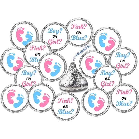324 Pink and Blue Gender Reveal Baby Shower Favors Stickers for Baby Shower Or Baby Sprinkle Party Decorations, Kisses Stickers, Baby Shower Gender Reveal Favors, Baby Shower Labels for Kiss